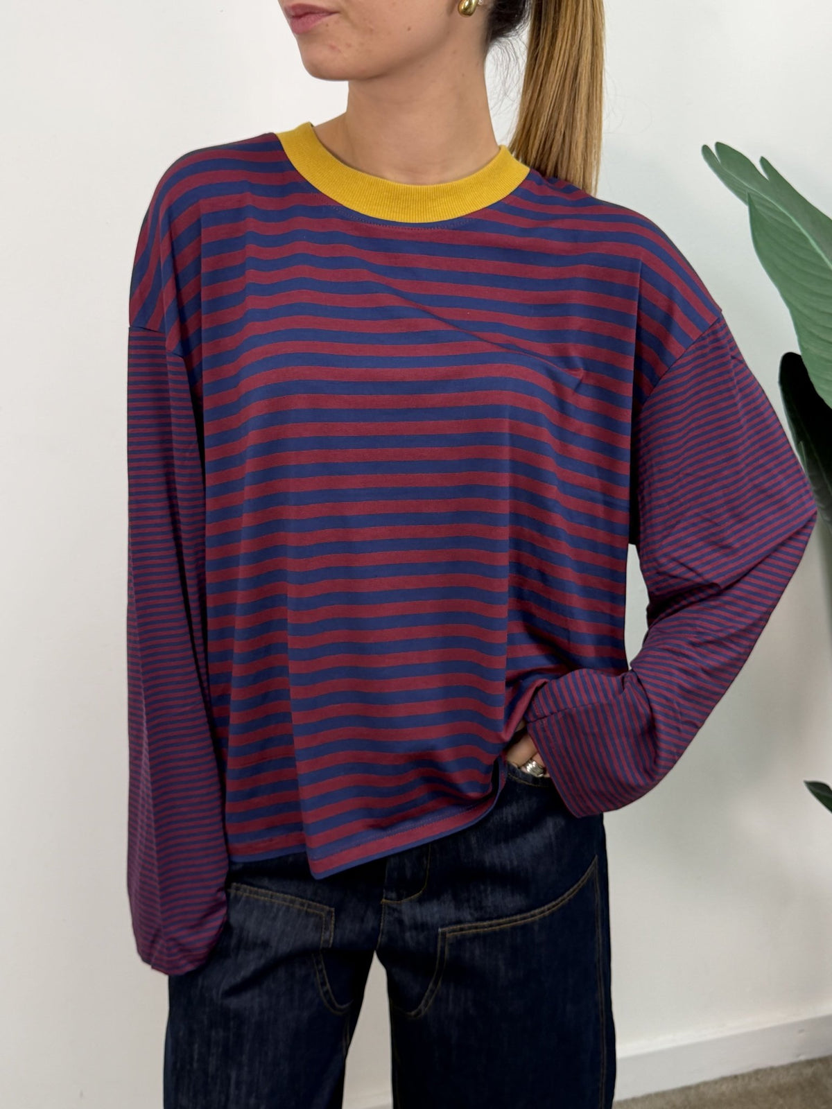T-Shirt rigata manica campana HaveOne - GiuGiò | Shop online