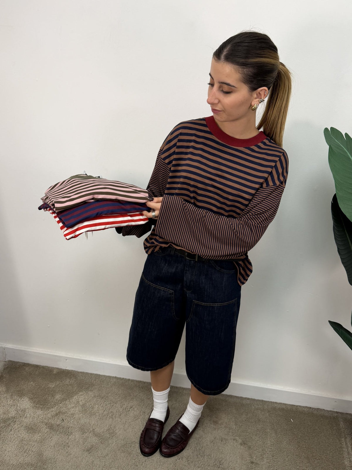 T-Shirt rigata manica campana HaveOne - GiuGiò | Shop online