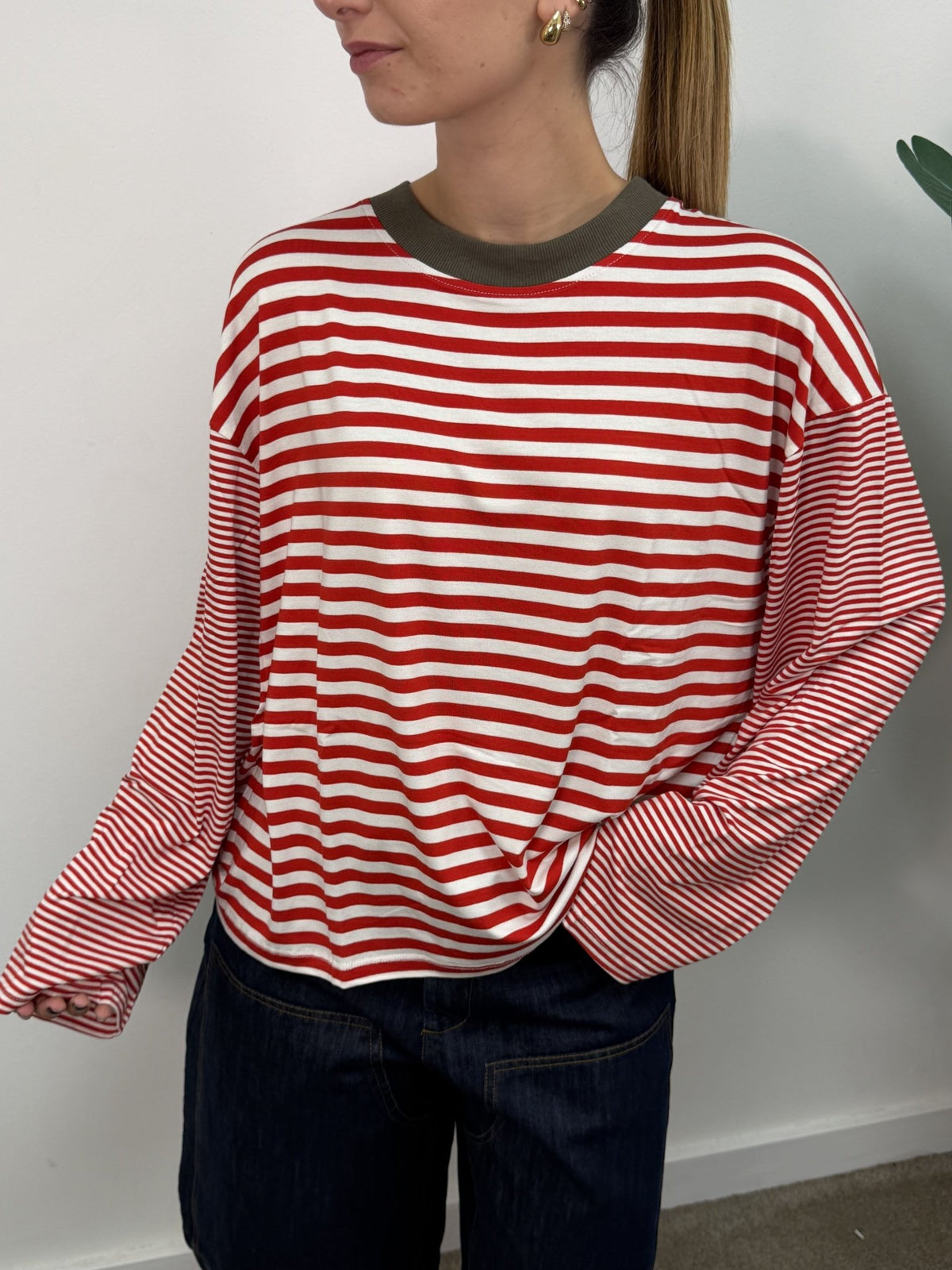 T-Shirt rigata manica campana HaveOne - GiuGiò | Shop online