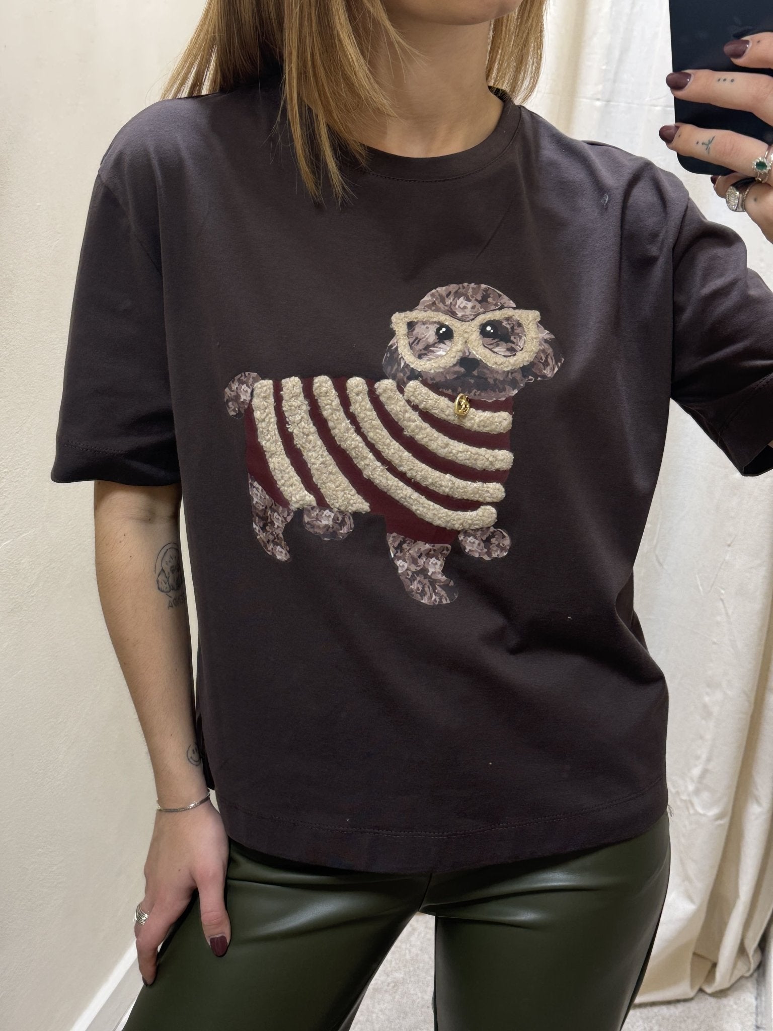 T-Shirt stampa barboncino con dettaglio gioiello Susy Mix - GiuGiò | Shop online
