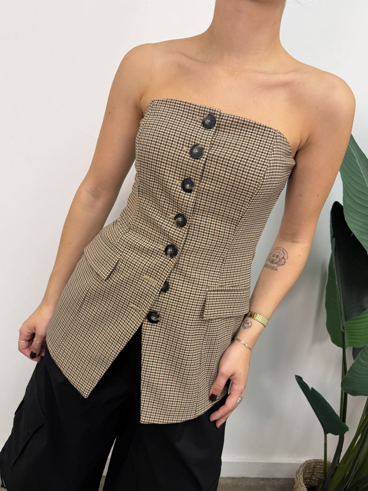 Top a fascia pied de poule Imperial - GiuGiò | Shop online