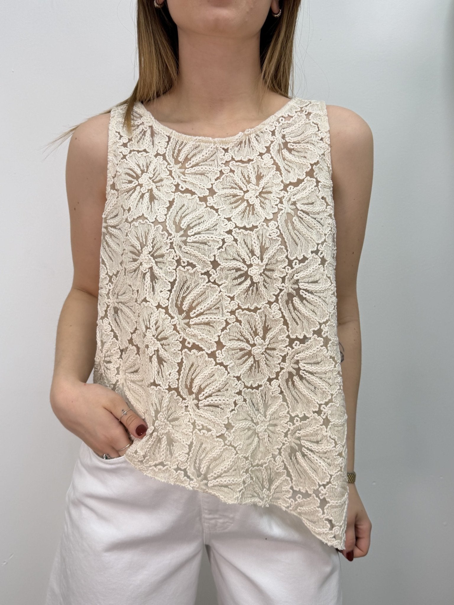 Top asimmetrico in macramè MyD - GiuGiò | Shop online