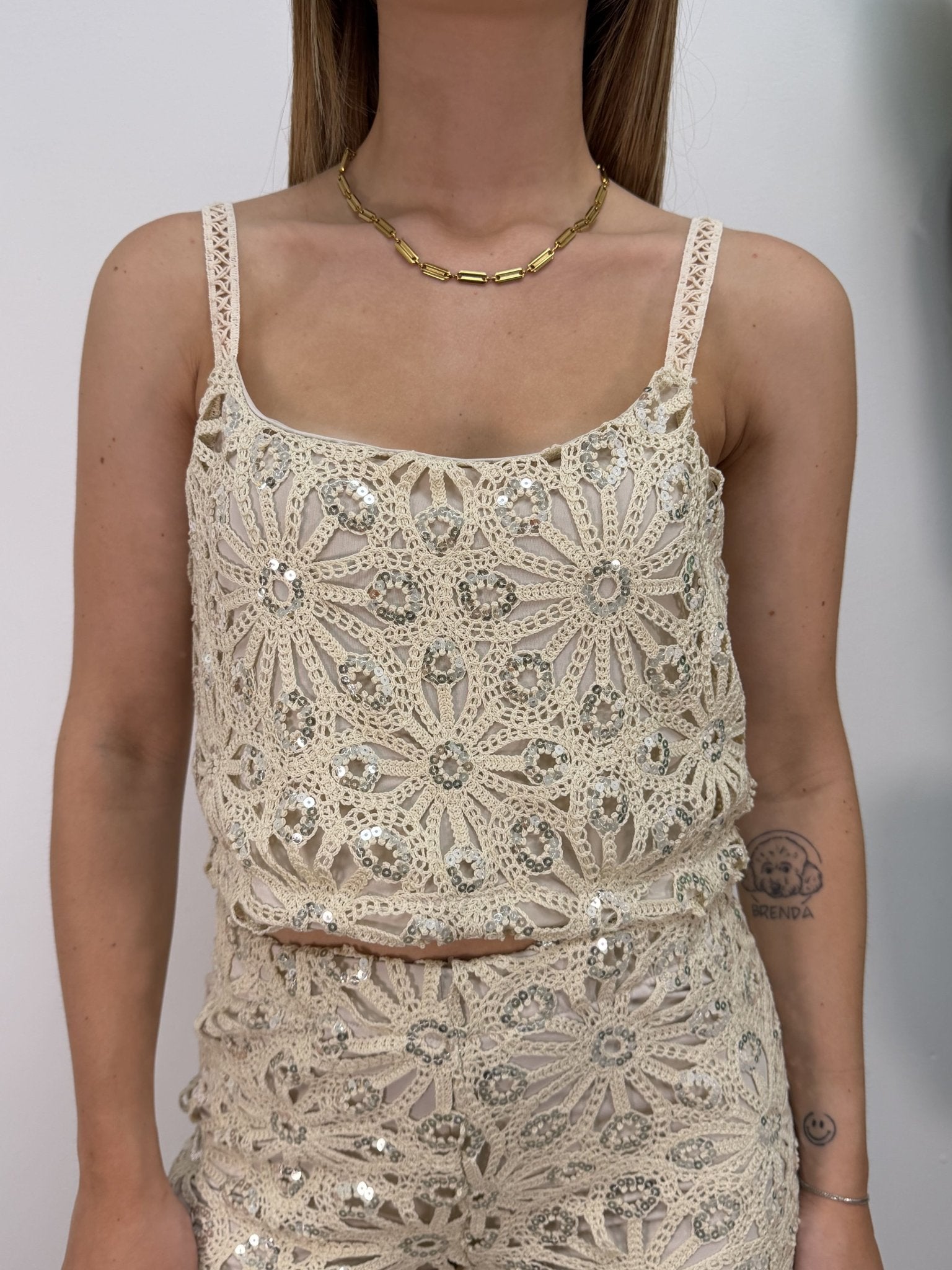 Top crop in crochet e paillettes HaveOne - GiuGiò | Shop online