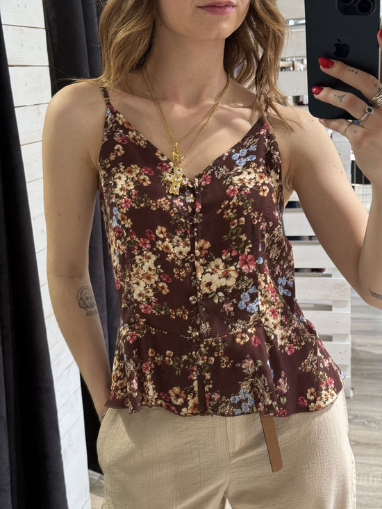 Top fiorato con rouches Tensione In - GiuGiò | Shop online