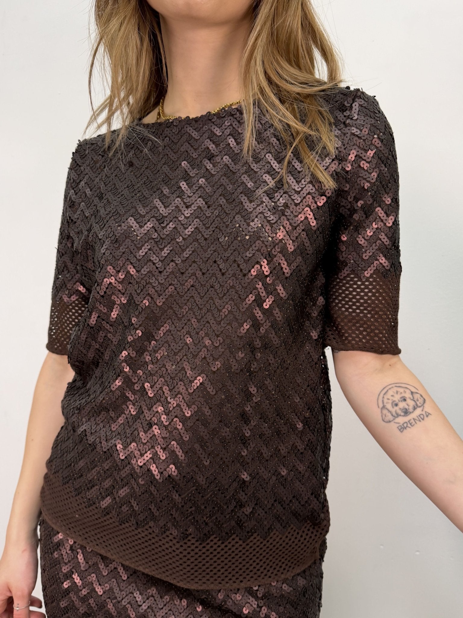 Top manica corta con paillettes Tensione In - GiuGiò | Shop online