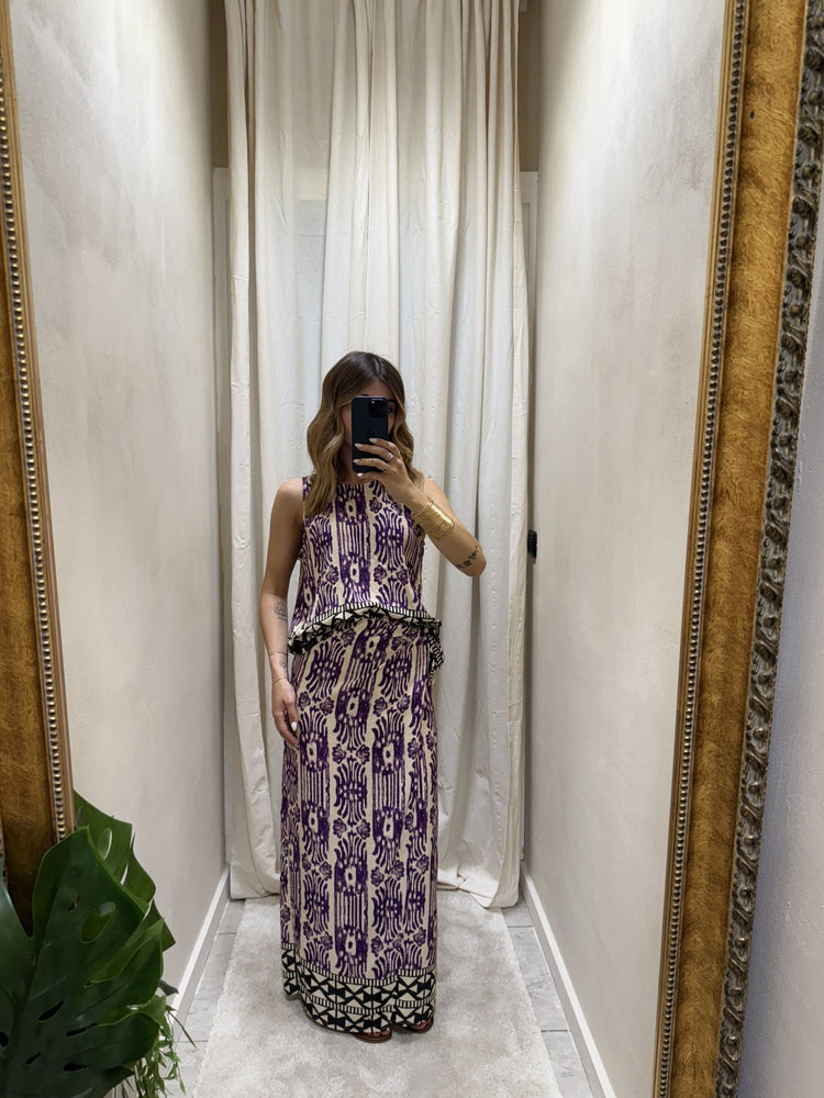 Top spalla larga stampa fantasia viola HaveOne - GiuGiò | Shop online