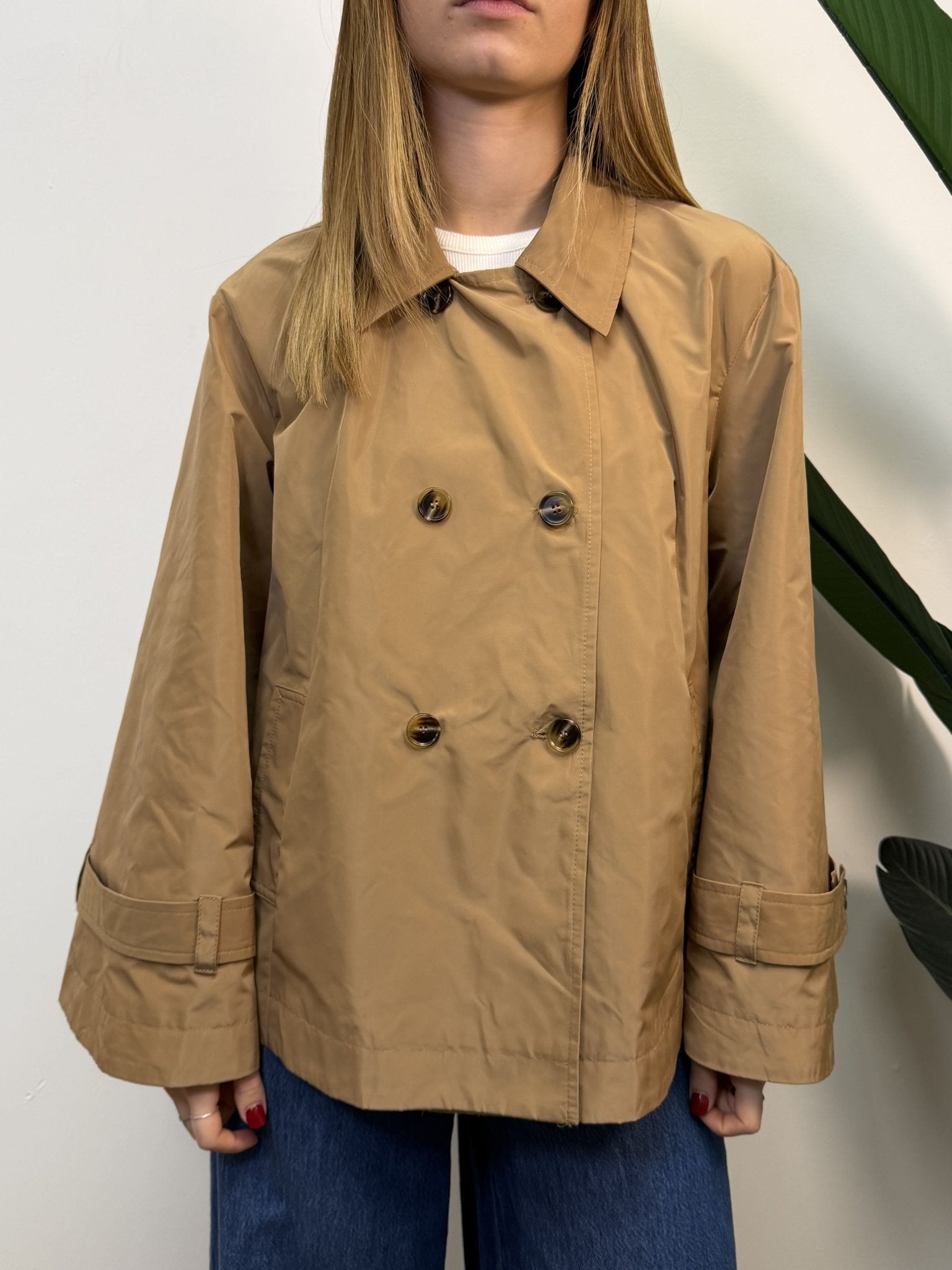 Trench corto doppiopetto in nylon Please - GiuGiò | Shop online