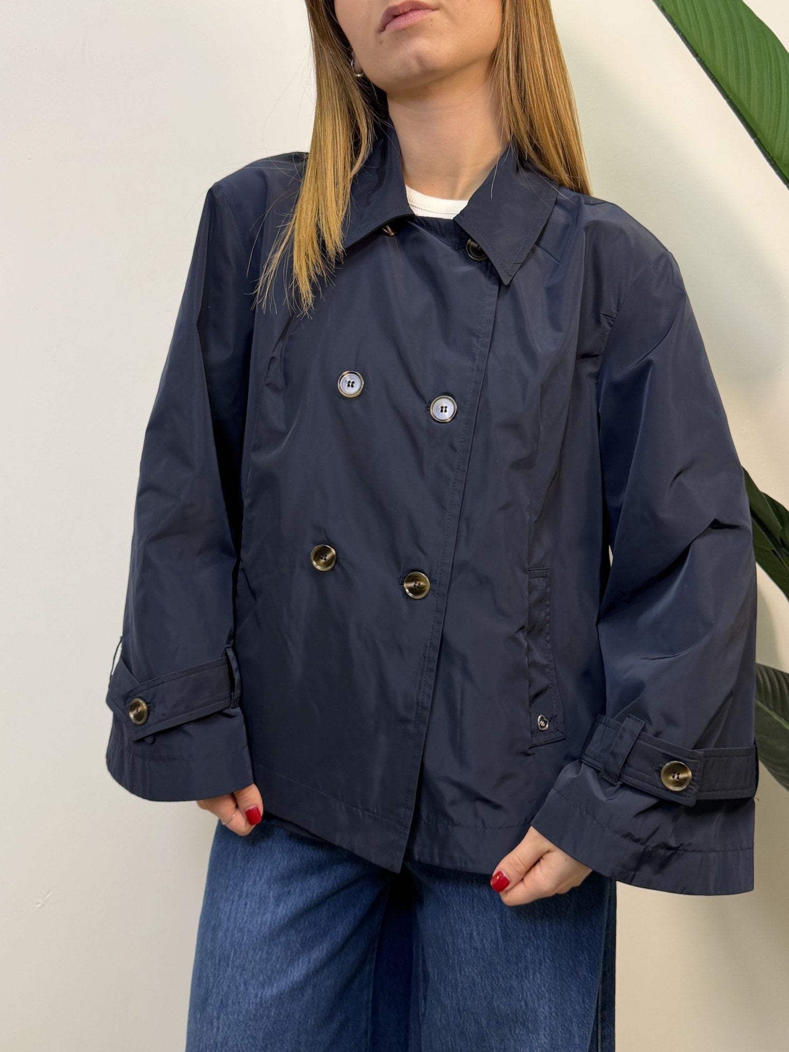 Trench corto doppiopetto in nylon Please - GiuGiò | Shop online
