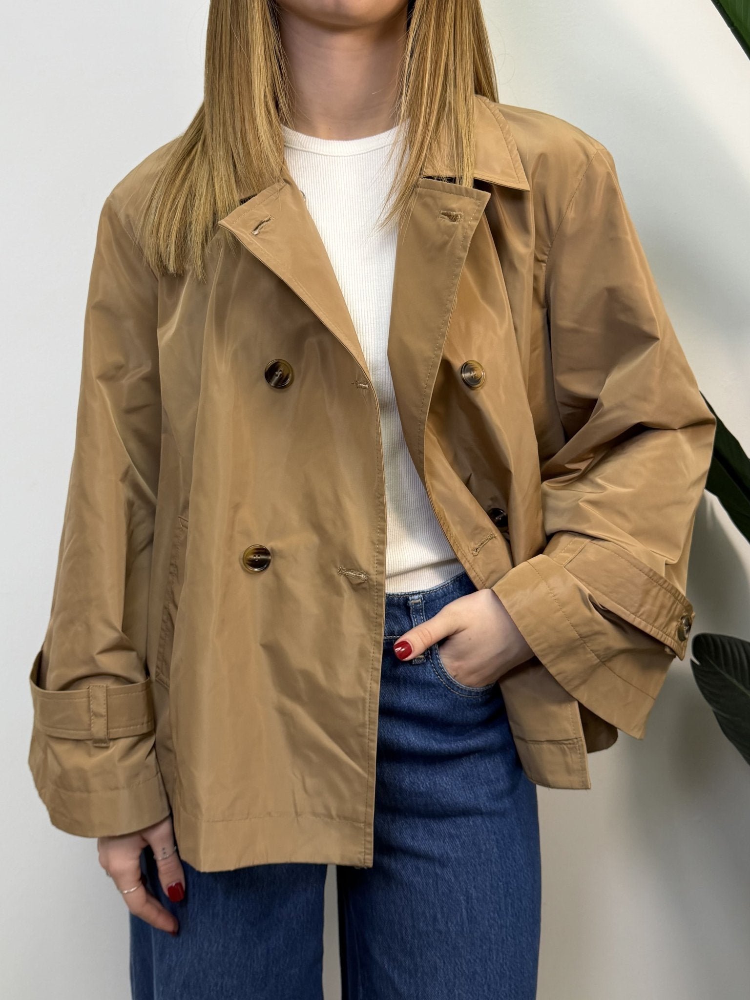 Trench corto doppiopetto in nylon Please - GiuGiò | Shop online