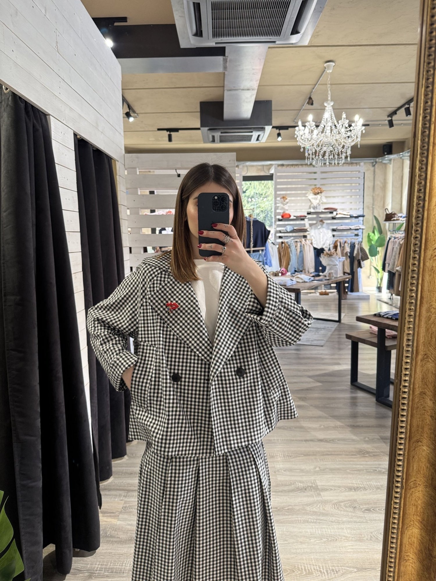 Trench corto stampa vichy con spille Dixie - GiuGiò | Shop online
