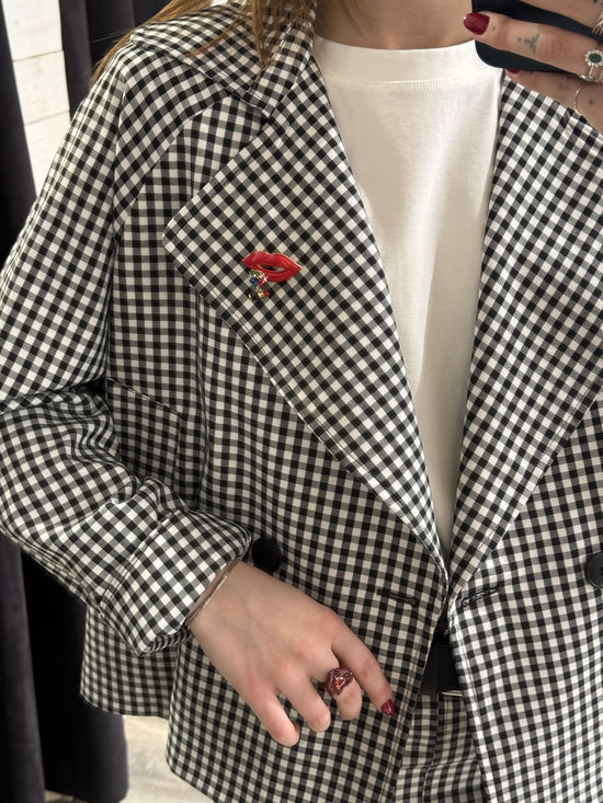 Trench corto stampa vichy con spille Dixie - GiuGiò | Shop online