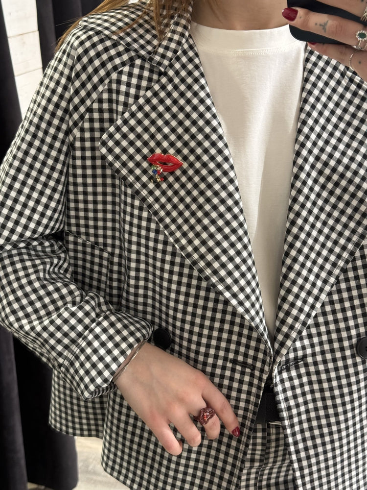 Trench corto stampa vichy con spille Dixie - GiuGiò | Shop online
