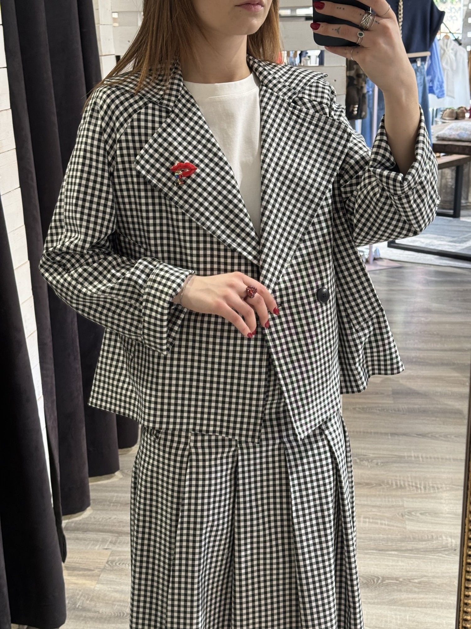 Trench corto stampa vichy con spille Dixie - GiuGiò | Shop online