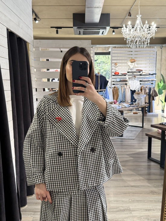 Trench corto stampa vichy con spille Dixie - GiuGiò | Shop online