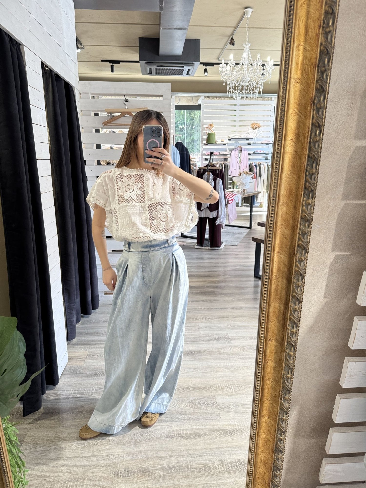 Tuta combinata sangallo e denim Tensione In - GiuGiò | Shop online