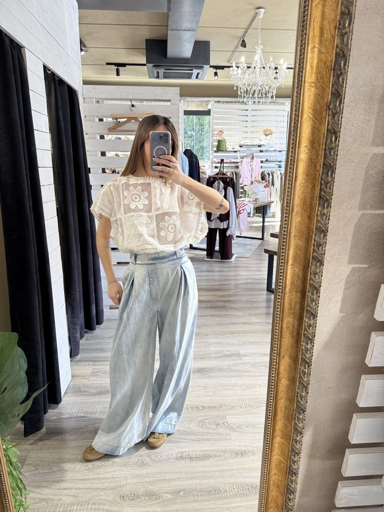 Tuta combinata sangallo e denim Tensione In - GiuGiò | Shop online