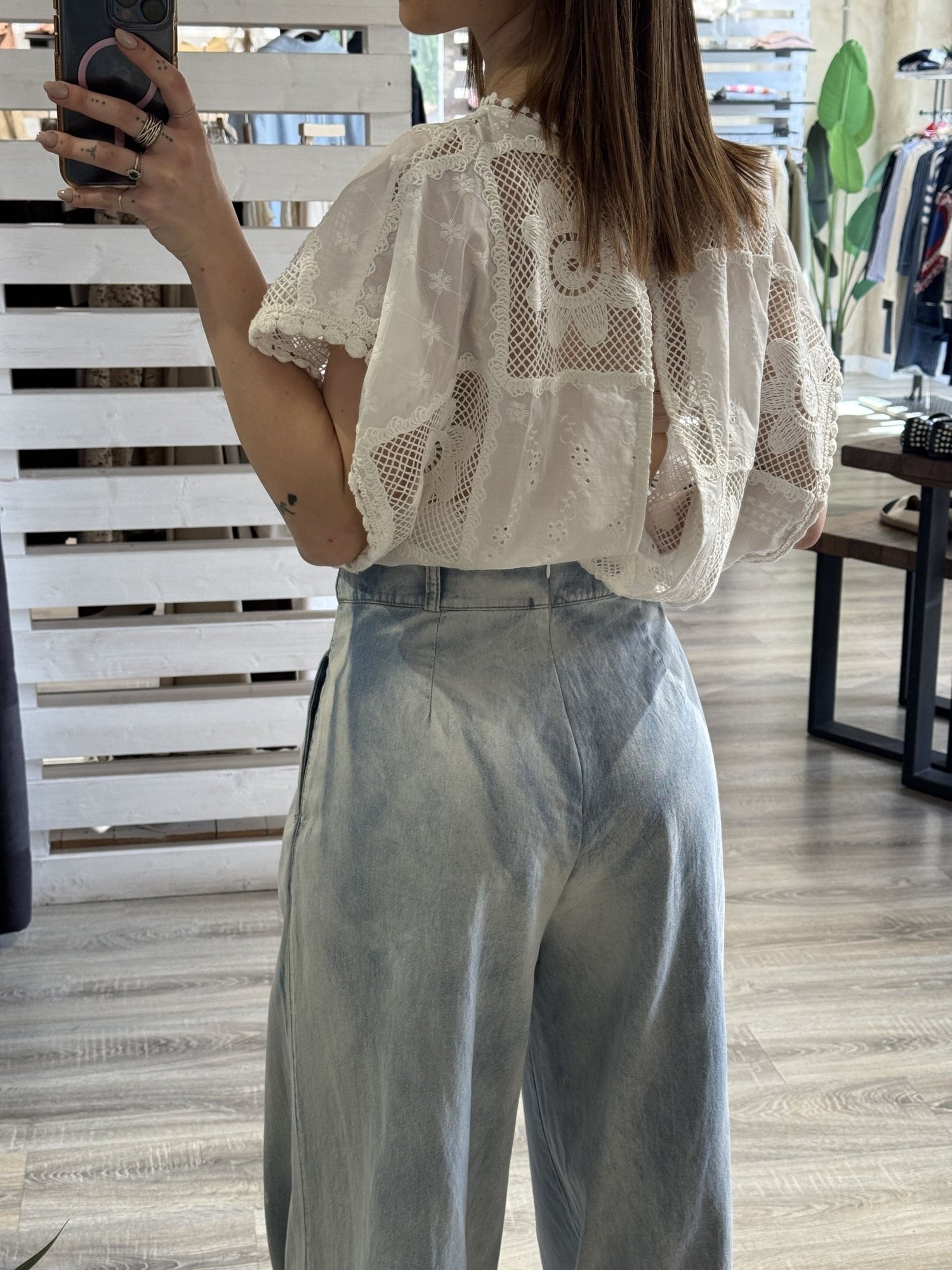 Tuta combinata sangallo e denim Tensione In - GiuGiò | Shop online