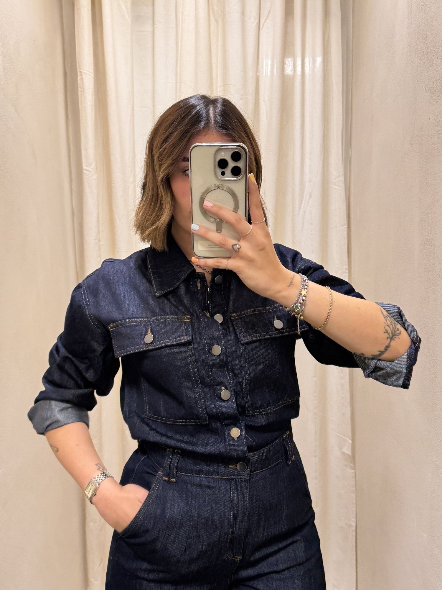 Tuta in denim wide leg BSB - GiuGiò | Shop online